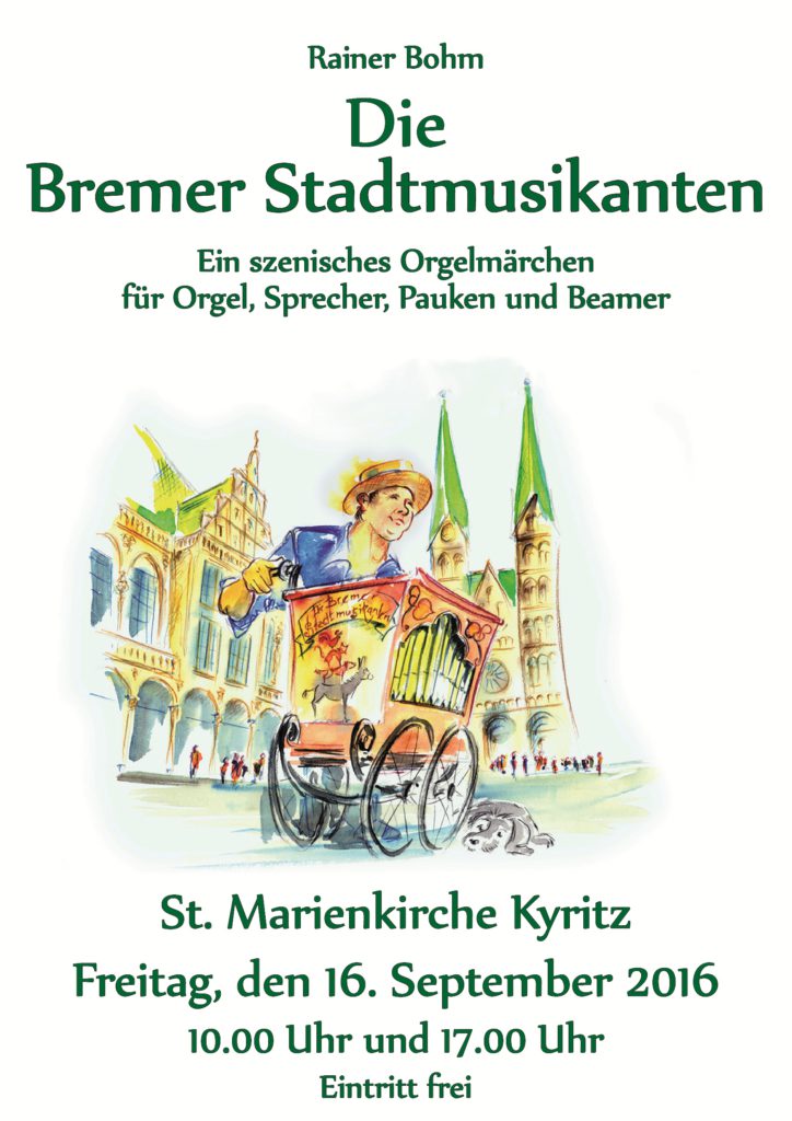 Plakat zu den Aufführungen „Die Bremer Stadtmusikanten”